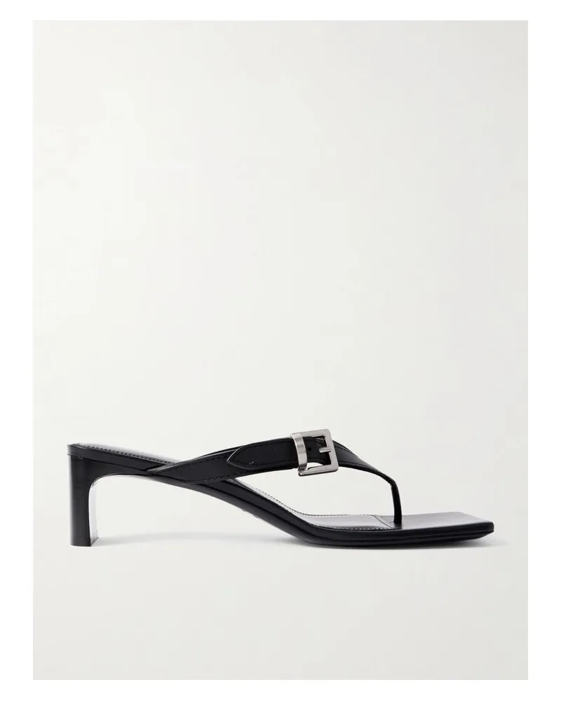 Balenciaga Bel Air Mules Aus Leder Mit Schnalle - Schwarz Schwarz