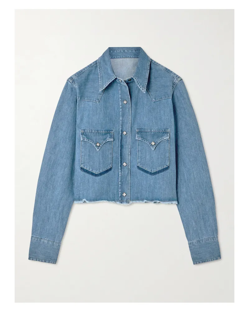 Fortela Caracas Verkürztes Jeanshemd Mit Fransen - Blau Blau