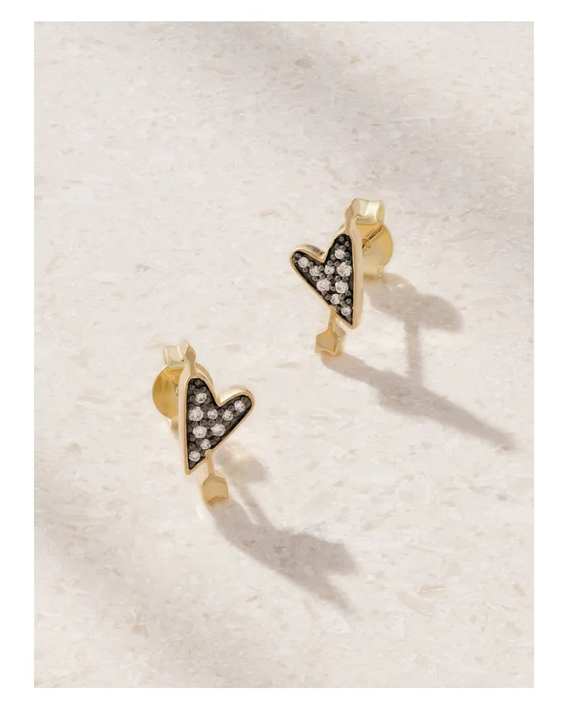 Sorellina Heart Ohrstecker Aus 18 Karat Gold Mit Diamanten Gold