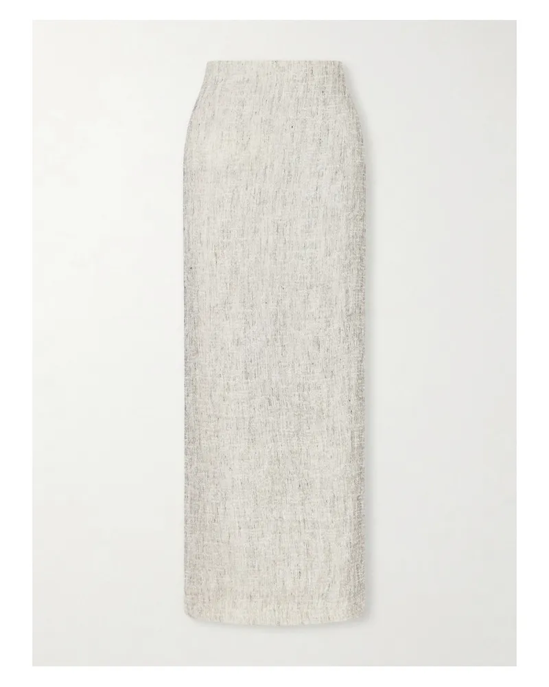 The Row Blum Linen And Silk-blend Gauze Midi Skirt - Gray Gray