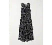 Kiana Midikleid Aus Besticktem Baumwoll-organdy Mit Cut-outs - Schwarz