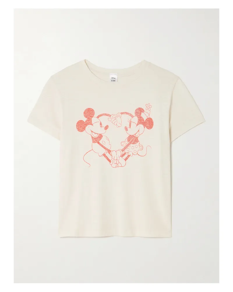 RE/DONE Disney Classic T-shirt Aus Baumwoll-jersey Mit Print - Weiß Weiß