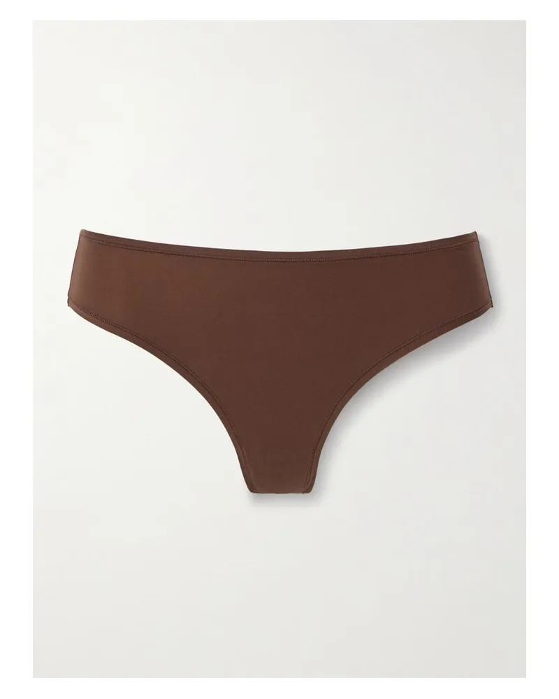 SKIMS Fits Everybody Thong – Cocoa – String - Braun Braun
