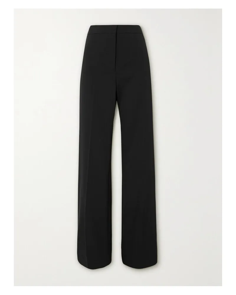 Stella McCartney Net Sustain Schlaghose Aus Woll-twill Mit Stretch-anteil - Schwarz Schwarz