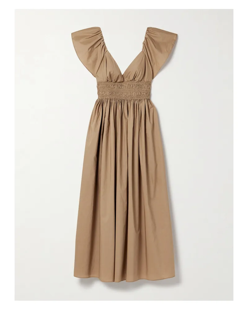 Matteau Midikleid Aus Biobaumwollpopeline Mit Raffungen - Neutral Neutral