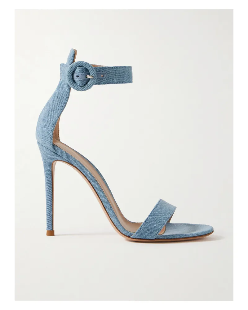 Gianvito Rossi Portofino 105 Sandalen Aus Denim - Blau Blau