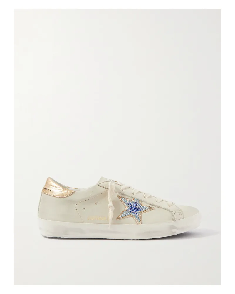 Golden Goose Superstar Sneakers aus Leder Wollweiß