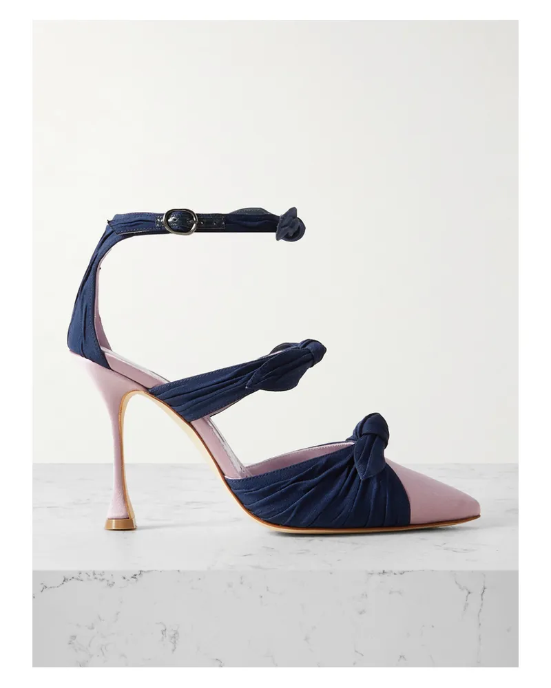 Manolo Blahnik Smyrna Pumps Aus Veloursleder Und Satin Mit Schleifen - Lila Lila