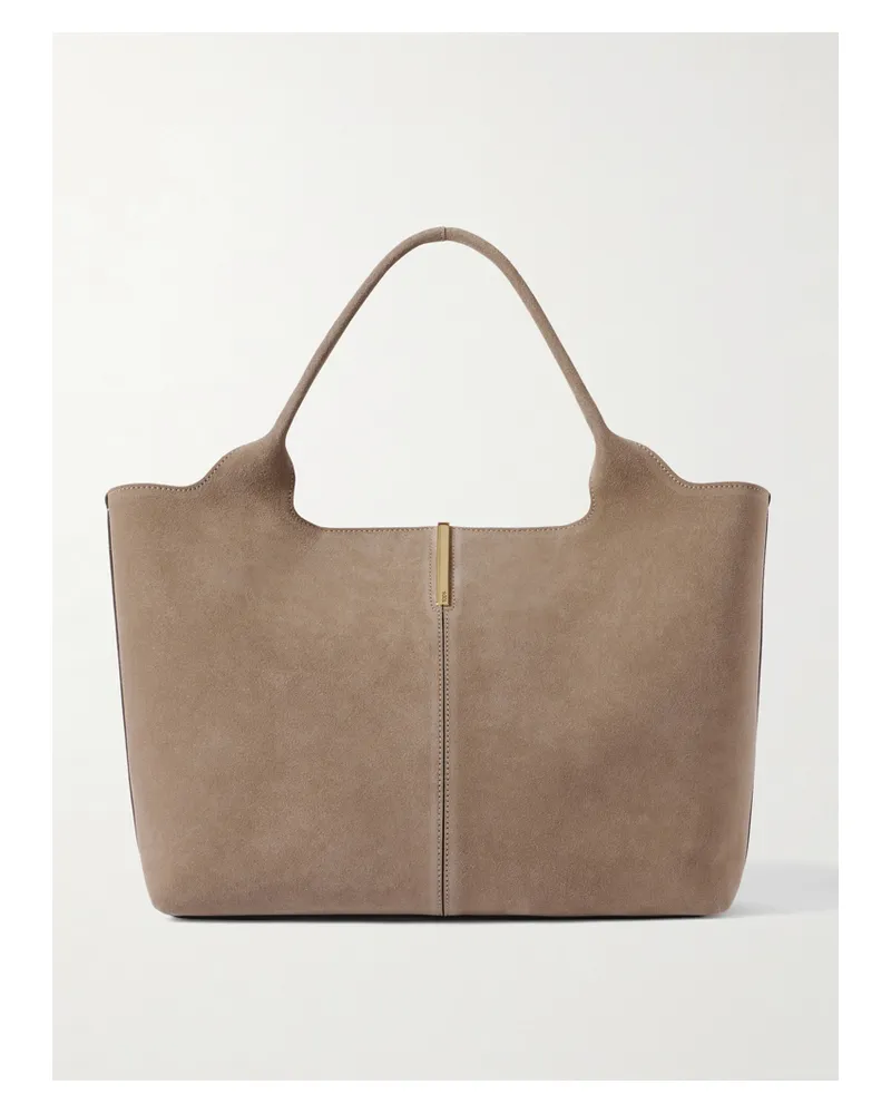 TOD'S Shopping Suede Tote - Brown Brown
