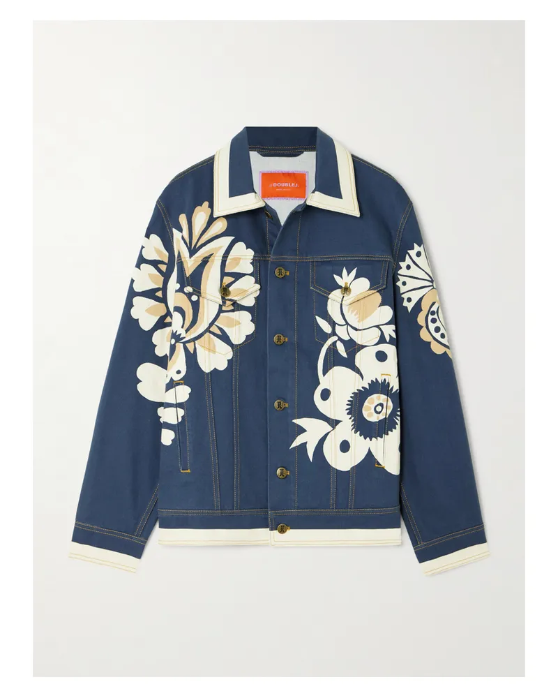 La DoubleJ Jj Jeansjacke Mit Blumenprints - Blau Blau