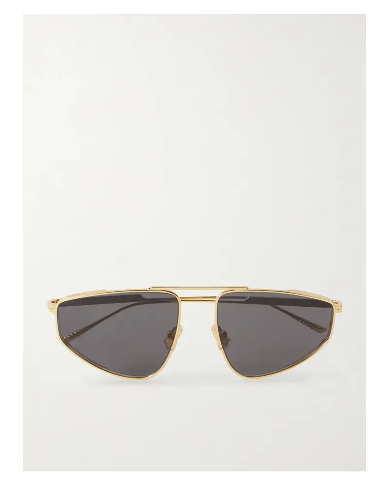 Bottega Veneta Ribbon Goldfarbene Pilotensonnenbrille Gold
