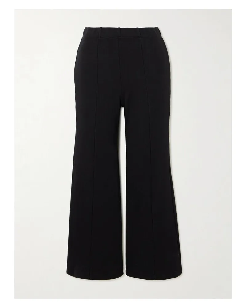 Suzie Kondi Fili Kick Verkürzte Schlaghose Aus Baumwollfrottee - Schwarz Schwarz