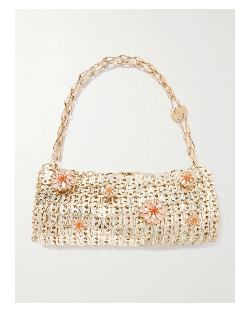 Paco Rabanne Crystal-embellished Chainmail Shoulder Bag - Orange Orange
