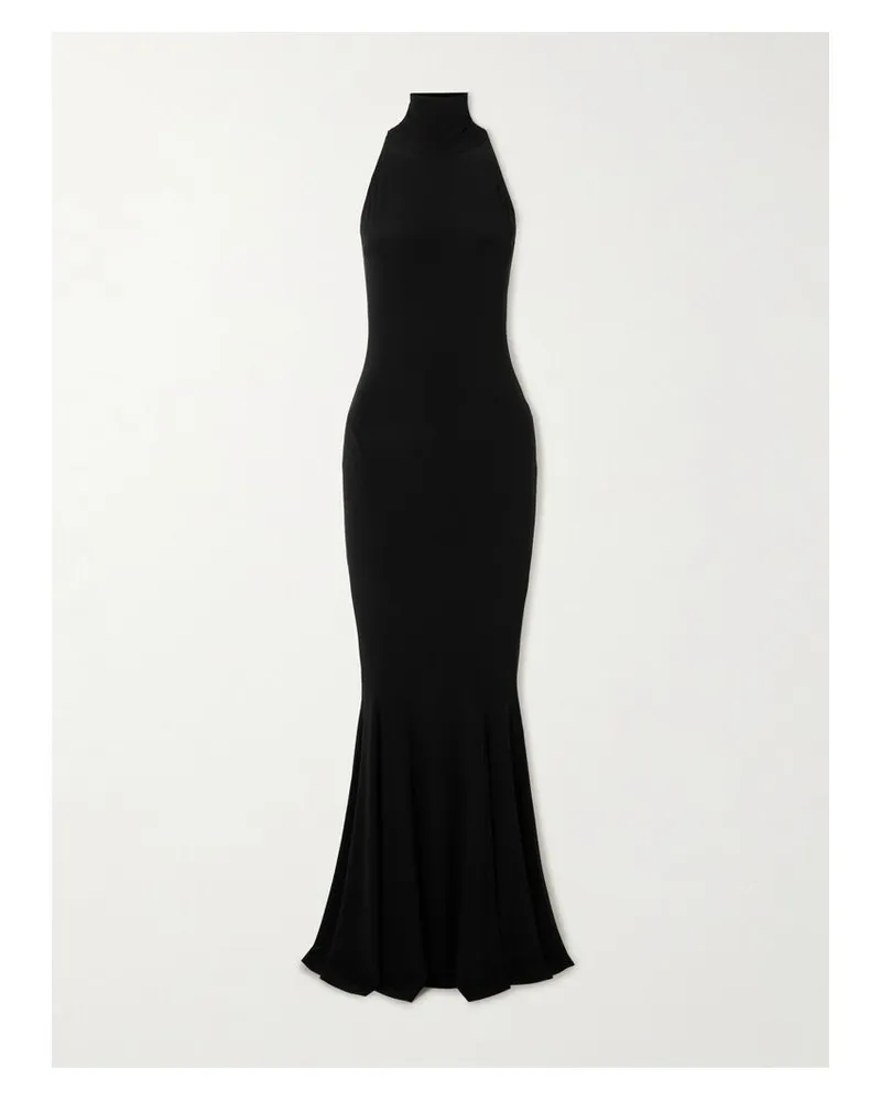 Norma Kamali Neckholder-robe Aus Stretch-jersey - Schwarz Schwarz