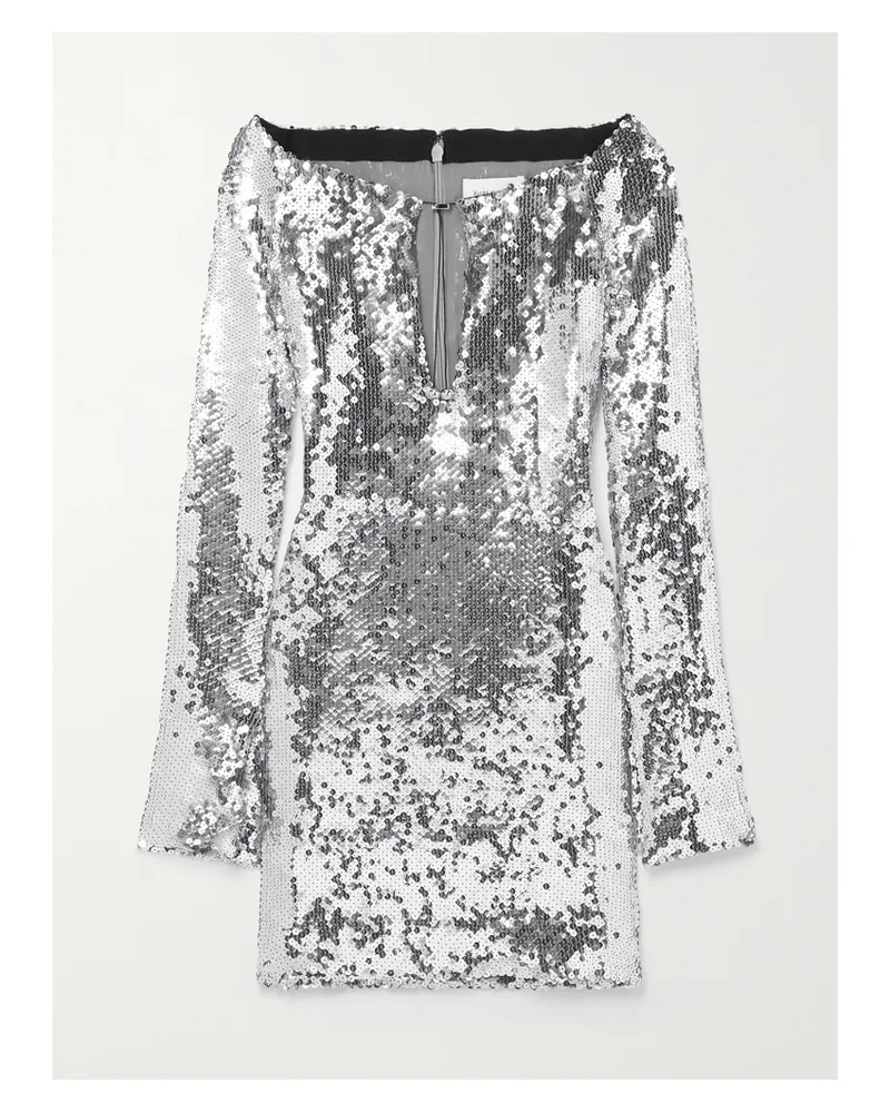 16ARLINGTON Solare Minikleid Aus Tüll Mit Pailletten - Silber Silber