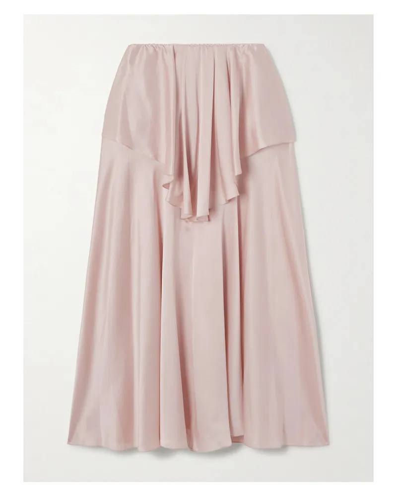 Chloé Mehrlagiger Midirock Aus Seidensatin - Pink Pink