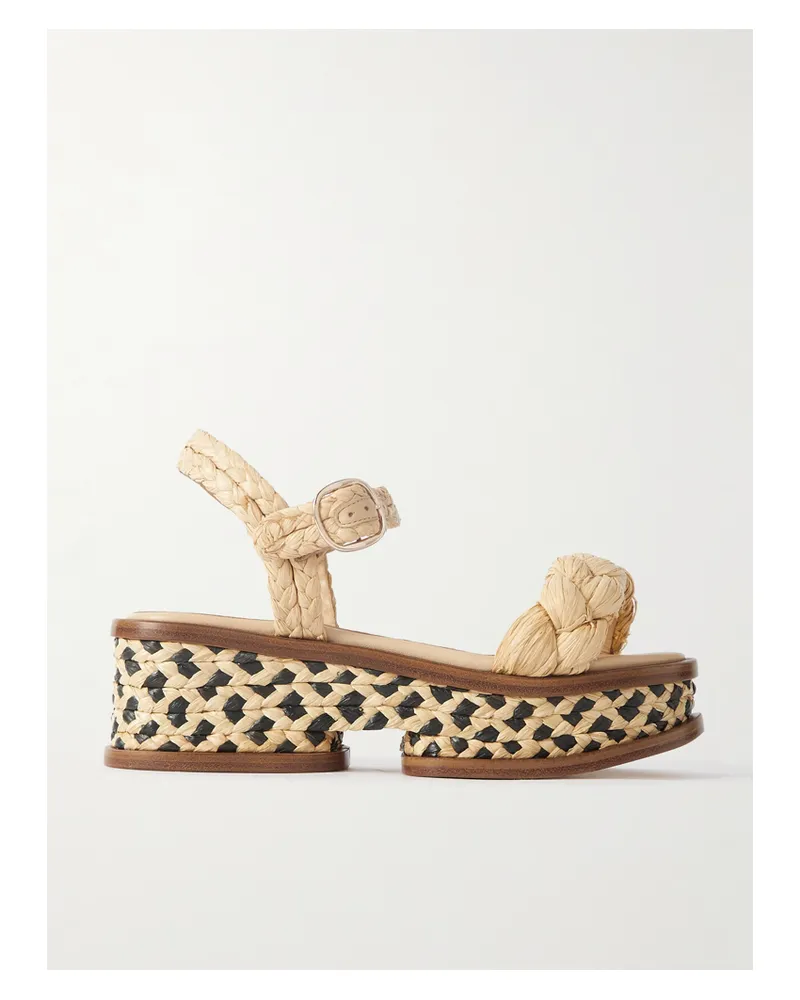 Gabriela Hearst Michael Sandalen Aus Geflochtenem Raffiabast - Creme Creme