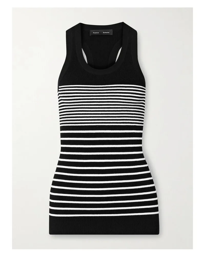 Proenza Schouler Roberts Tanktop Aus Gestreiftem Stretch-strick - Schwarz Schwarz