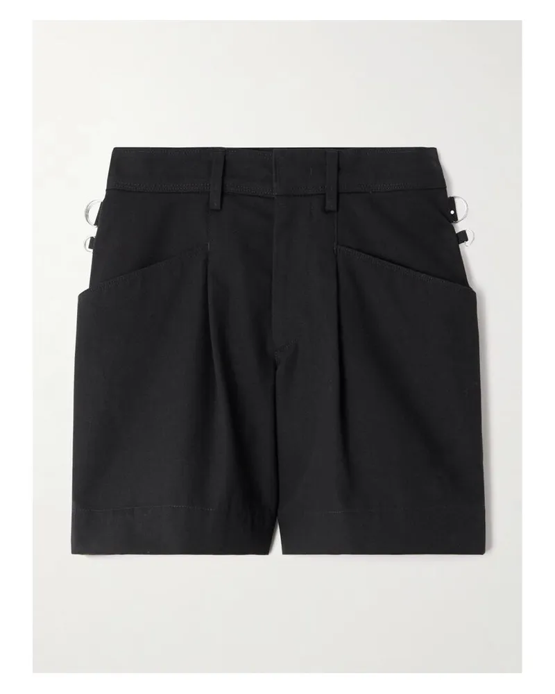 Isabel Marant Fairy Shorts Aus Baumwoll-canvas Mit Falten - Schwarz Schwarz