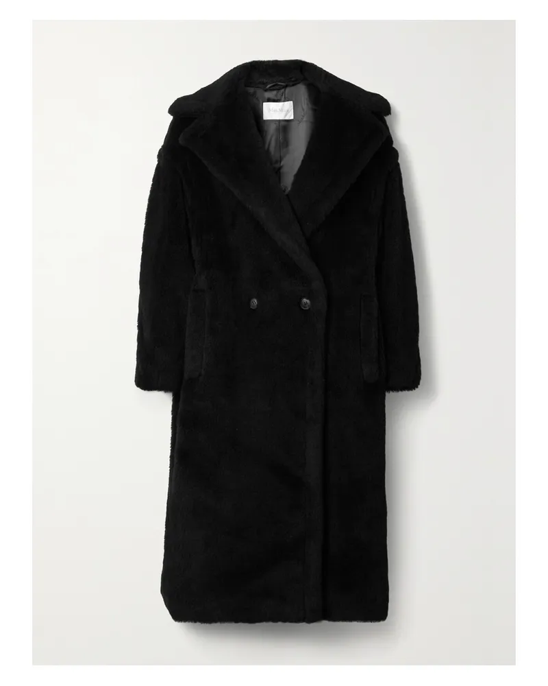 Max Mara Tedgirl Double-breasted Alpaca, Wool And Silk-blend Coat - Black Black
