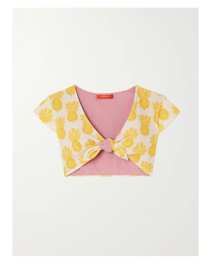 La DoubleJ Bardot Bikini-oberteil Mit Print Zum Binden - Gelb Gelb