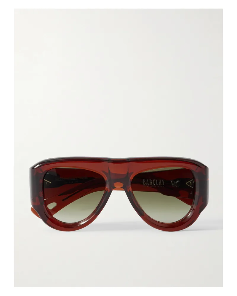 Jacques Marie Mage Barclay Aviator-style Acetate Sunglasses - Brown Brown