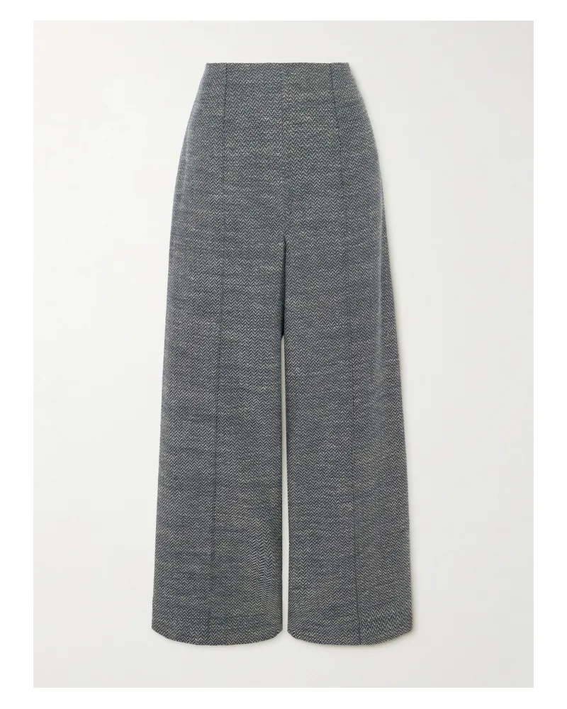 EMILIA WICKSTEAD Daffy Hose Mit Weitem Bein Aus Jacquard Aus Einer Baumwollmischung - Blau Blau