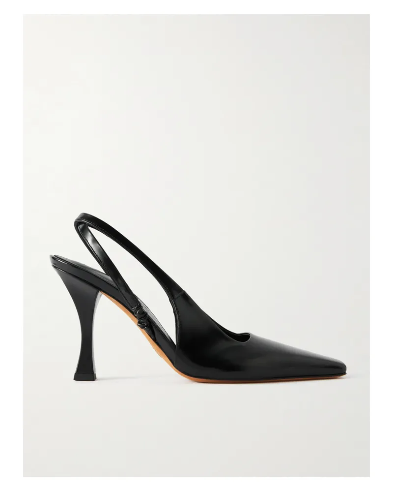 Proenza Schouler Trap Slingback-pumps Aus Glanzleder - Schwarz Schwarz