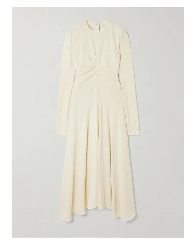 Isabel Marant Flora Midikleid Aus Jersey Aus Einer Baumwollmischung Mit Raffungen - Ecru Ecru