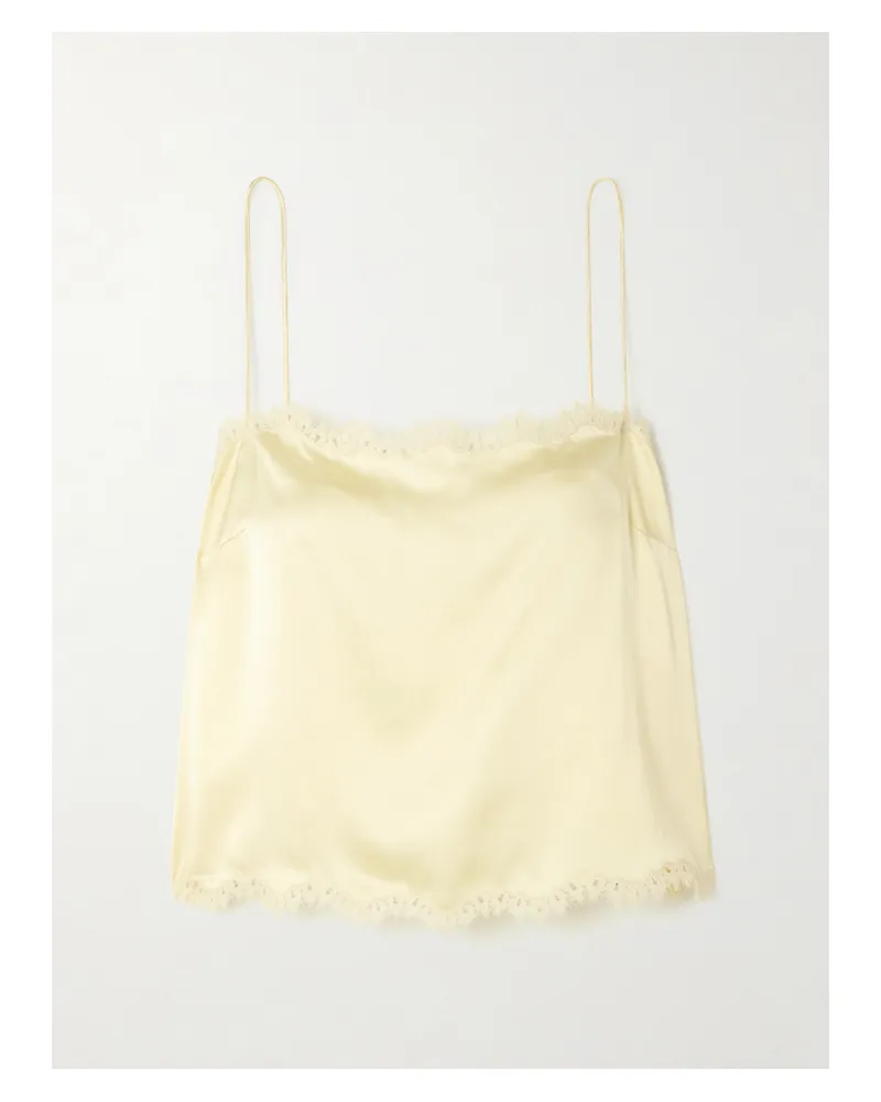 DÔEN Loure Lace-trimmed Silk-satin Top - Multi Multi