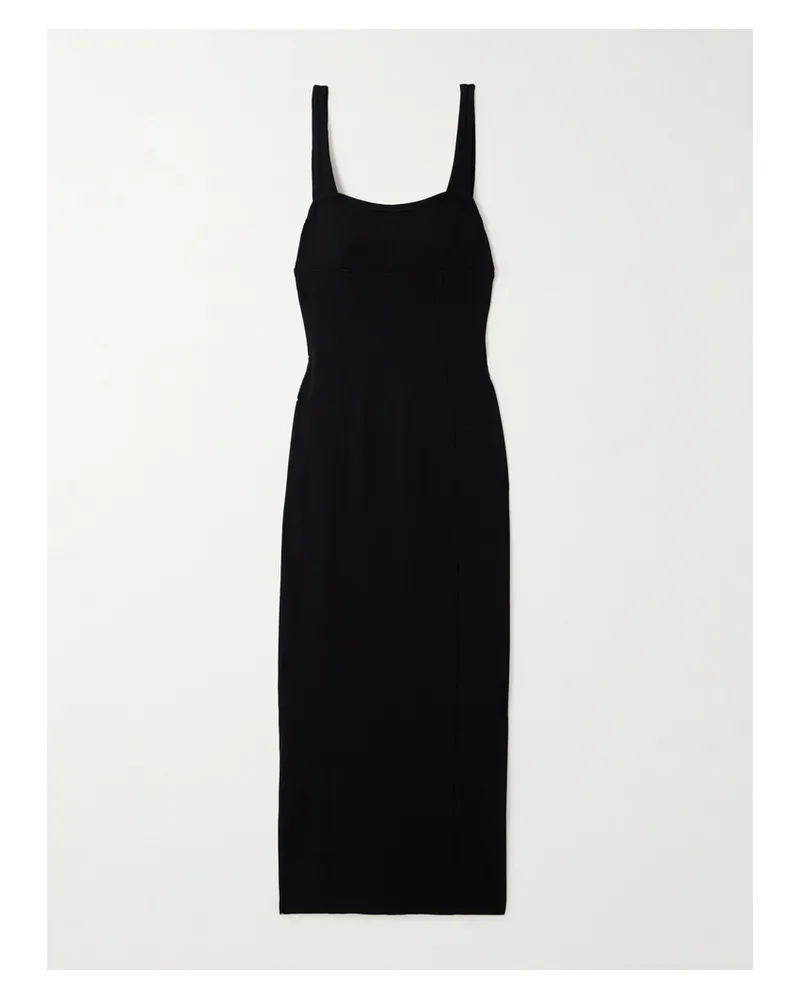 Helmut Lang Midikleid Aus Ponte Mit Cut-out - Schwarz Schwarz
