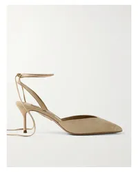 Aquazzura Beyond 65 Pumps aus Veloursleder Neutral