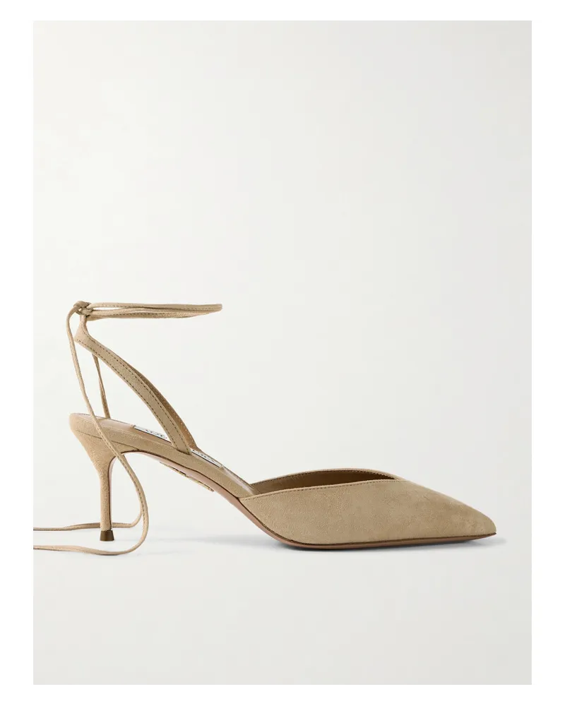 Aquazzura Beyond 65 Pumps aus Veloursleder Neutral