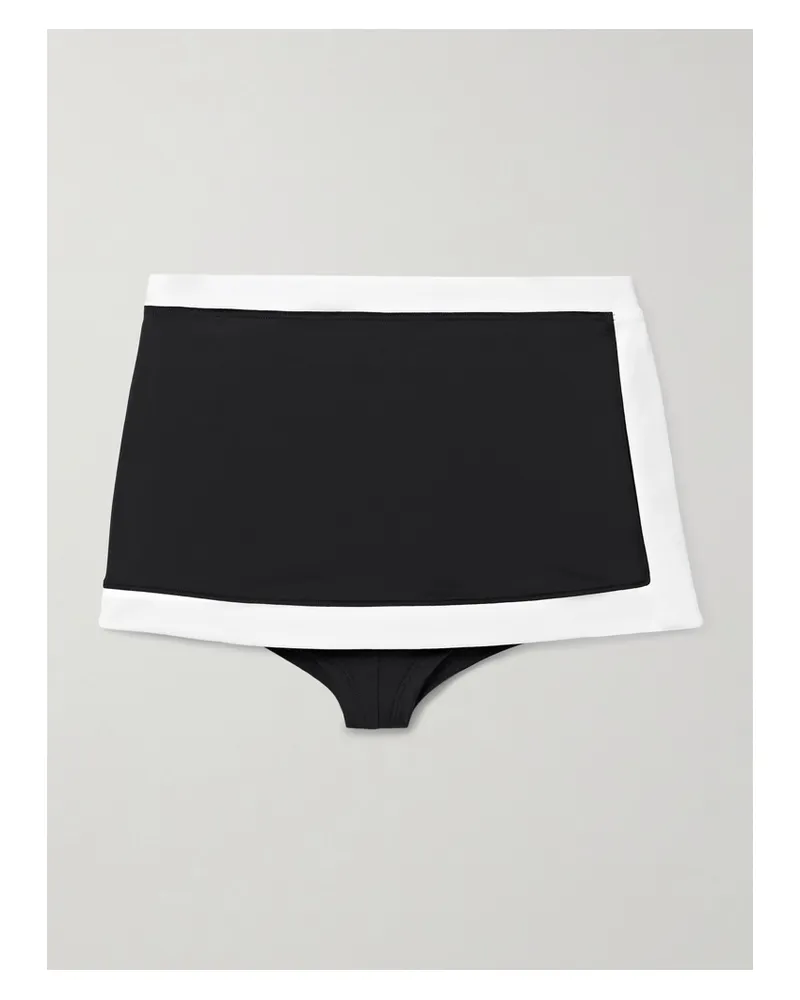 STAUD Nell Mehrlagiges, Zweifarbiges Bikini-höschen - Schwarz Schwarz