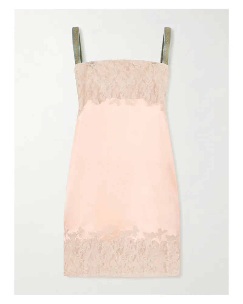 Saint Laurent Robe Satin Silk Fluid Mini Dress - Pink Pink