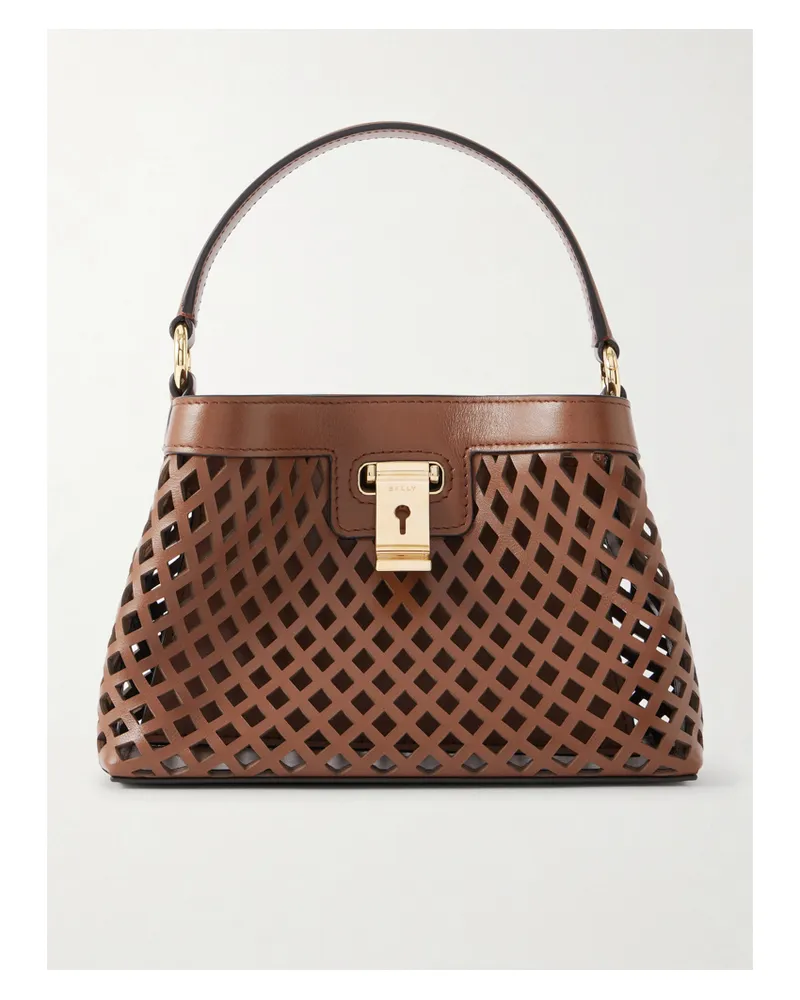 Bally Liv Mini Cut-out Leather Tote - Brown Brown