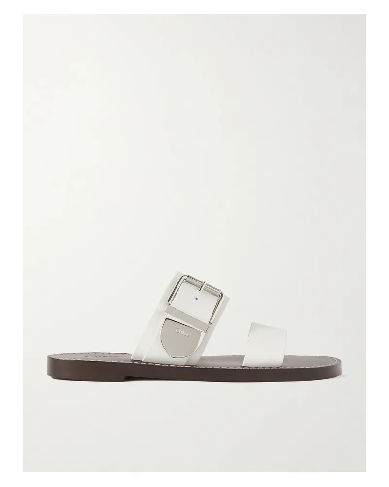 Chloé Rebecca Pantoletten Aus Leder - Weiß Weiß