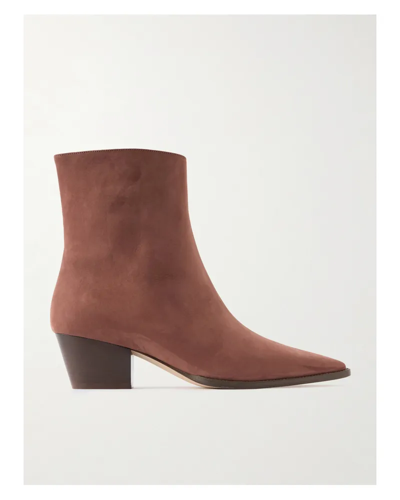 Manolo Blahnik Aliera 50 Ankle Boots Aus Nubukleder - Braun Braun