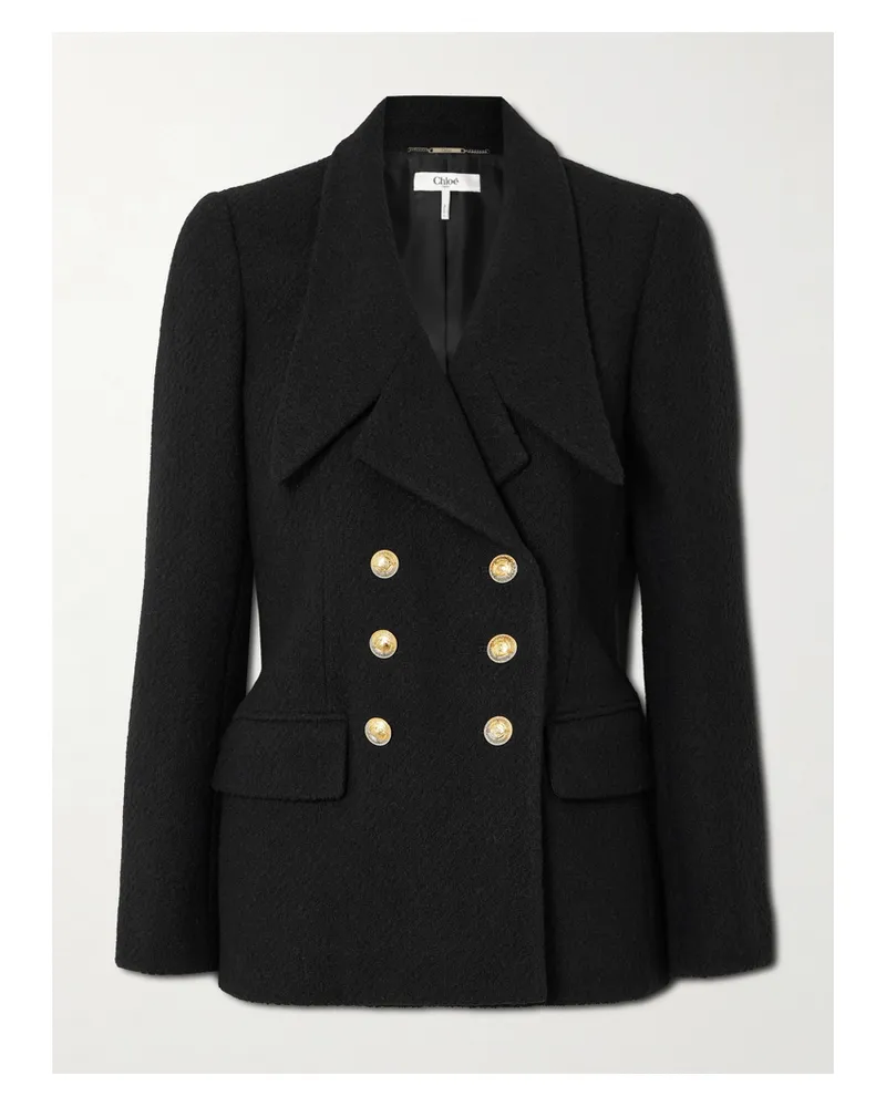 Chloé Doppelreihiger Blazer Aus Bouclé Aus Einer Wollmischung - Schwarz Schwarz
