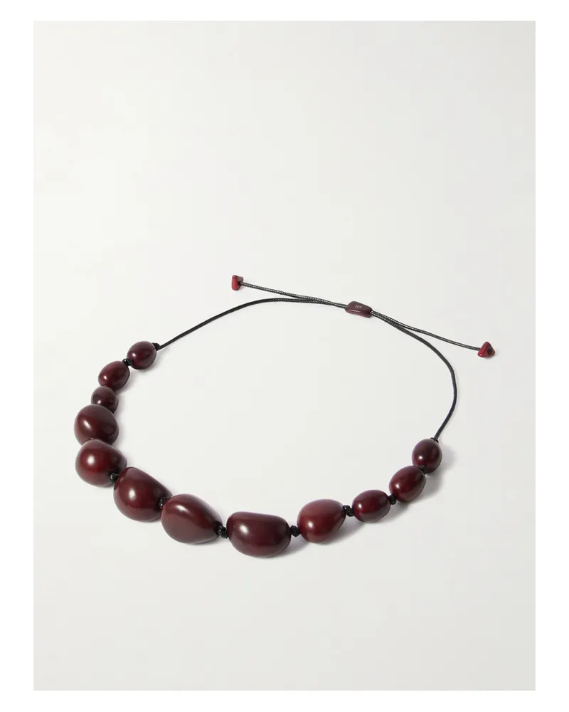 Hunting Season The Statement Tagua And Leather Necklace - Burgundy Burgundy