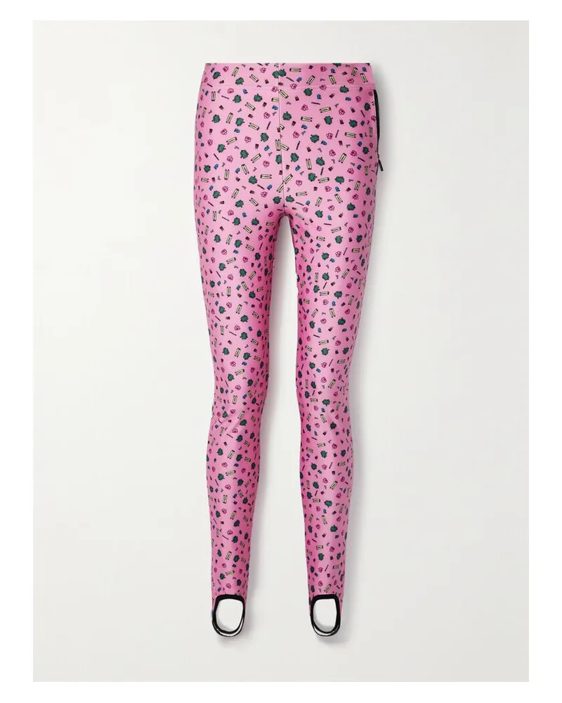 Moncler 3 Moncler Grenoble Hose Aus Bedrucktem Stretch-jersey Mit Steg - Pink Pink