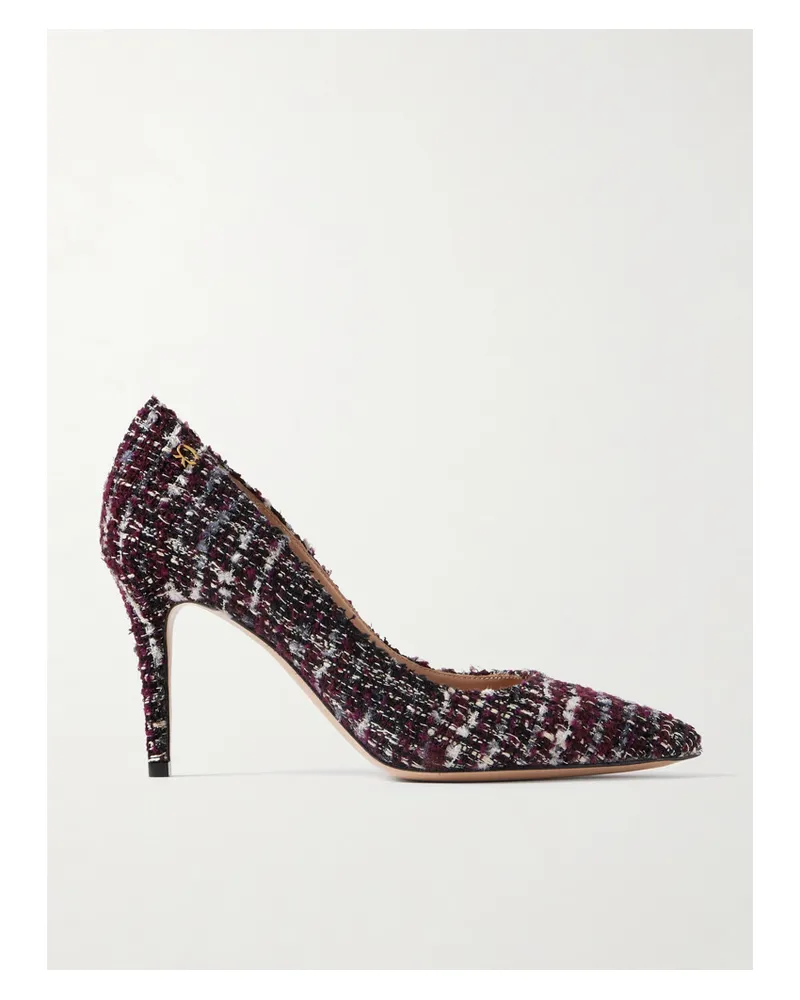 Gianvito Rossi 85 Pumps aus Tweed Burgunder