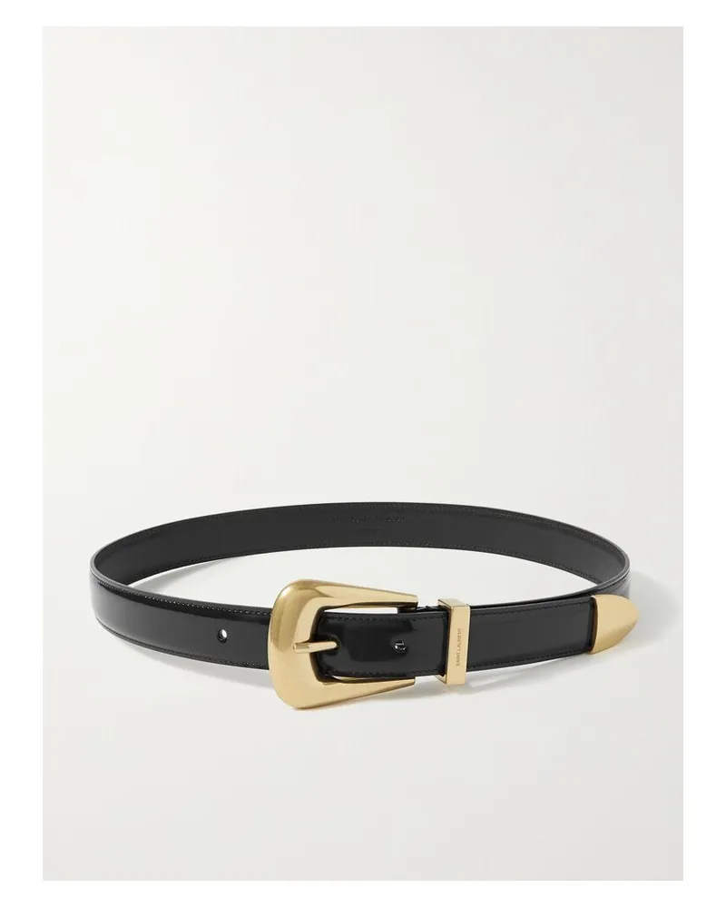 Saint Laurent Gürtel Aus Lackleder - Schwarz Schwarz