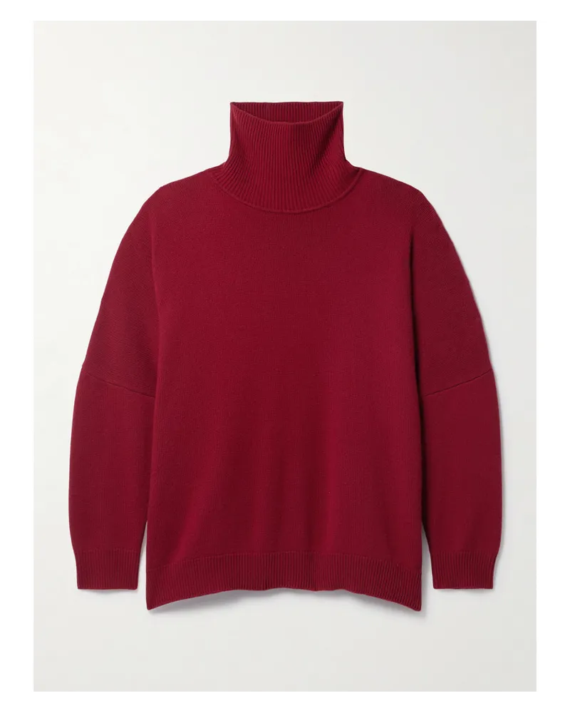 The Row Vinicius Oversized-stehkragenpullover aus Kaschmir Burgunder