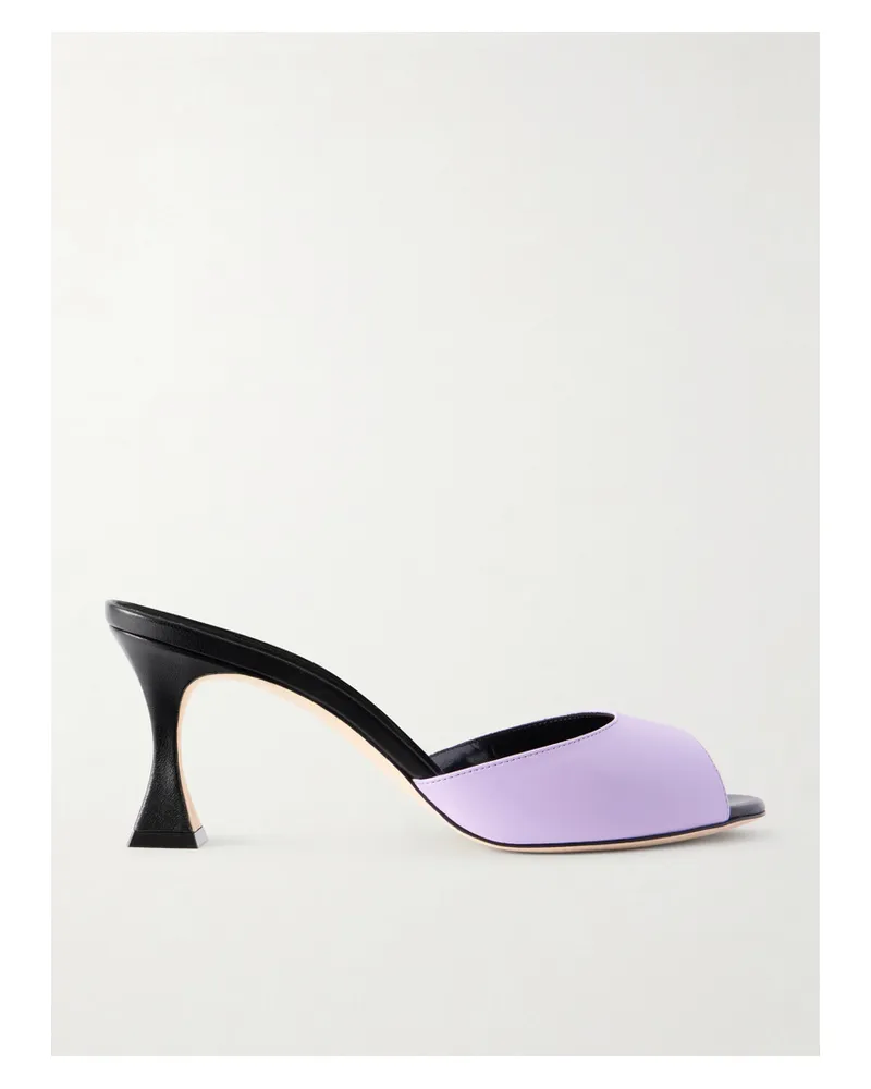 Manolo Blahnik Jadaron 70 Leather Mules - Purple Purple