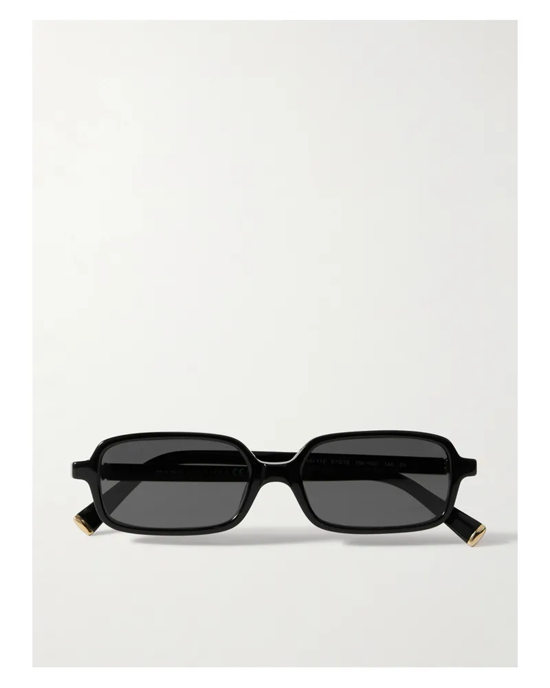 Miu Miu Sonnenbrille Mit Eckigem Rahmen Aus Azetat - Schwarz Schwarz