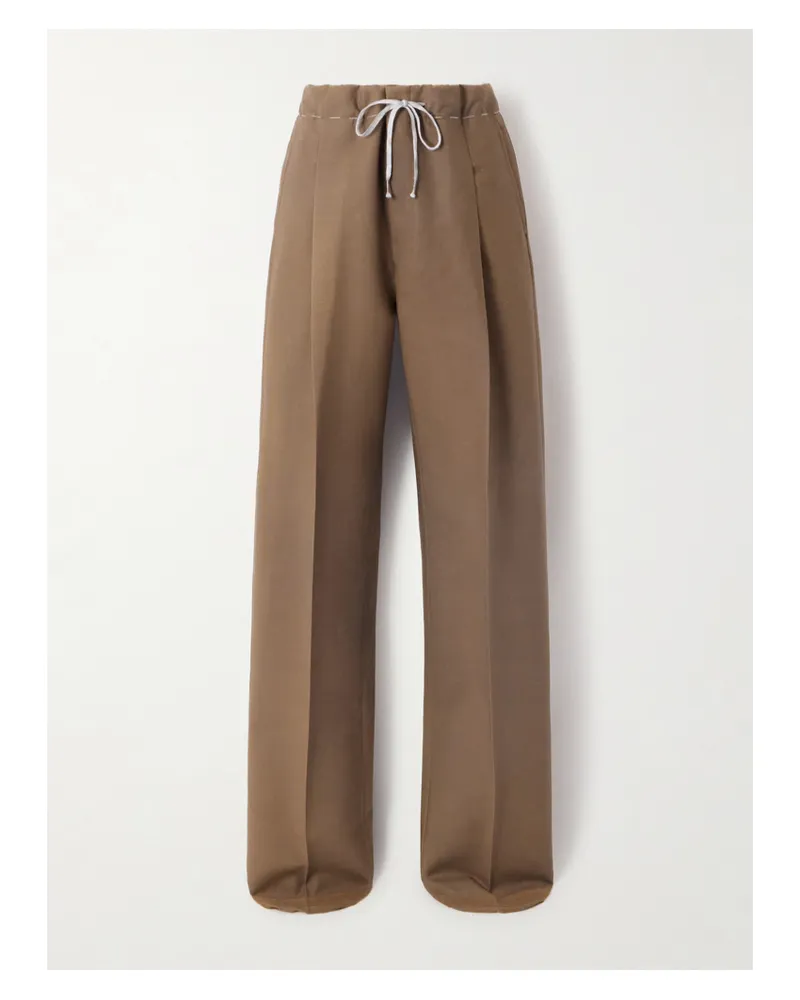 Maison Margiela Hose Mit Weitem Bein Aus Einer Mohair-wollmischung Mit Falten - Braun Braun