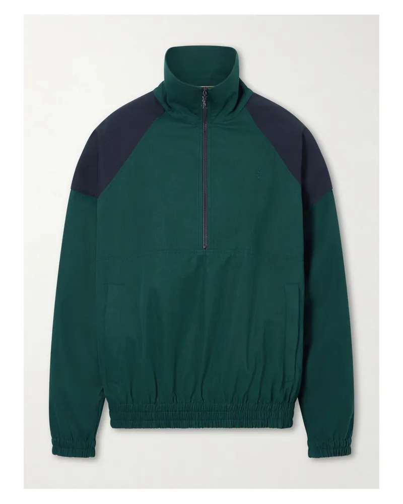 Saint Laurent Cotton Half-zip Jacket - Green Green