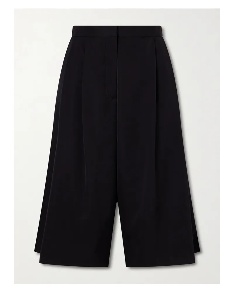 The Row Kalyan Pleated Wool Shorts - Black Black