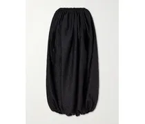 Gathered Cloqué Midi Dress - Black